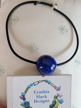 Blue Glass Ball Necklace